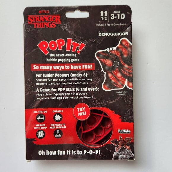 Netflix Stranger Things Demogorgon Pop It! Bubble Popping Game For Ages 3-10 - Picture 5 of 8